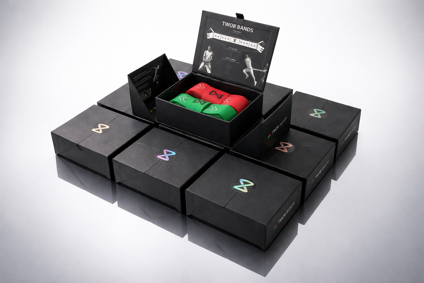 Two8 Bands Coach's Pack showing 10 premium resistance band box sets stacked for team and training program orders
