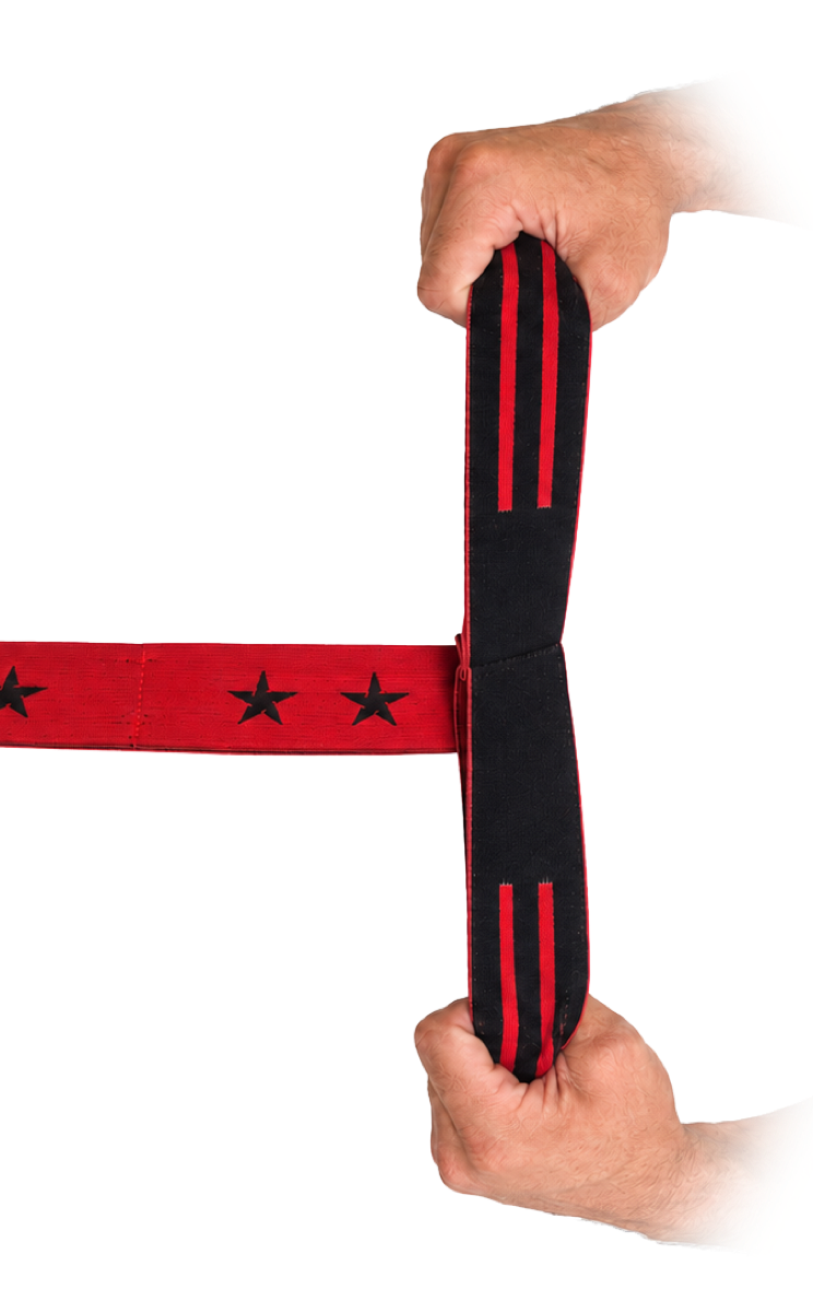 Super Band figure-8 end loops used as built-in handles